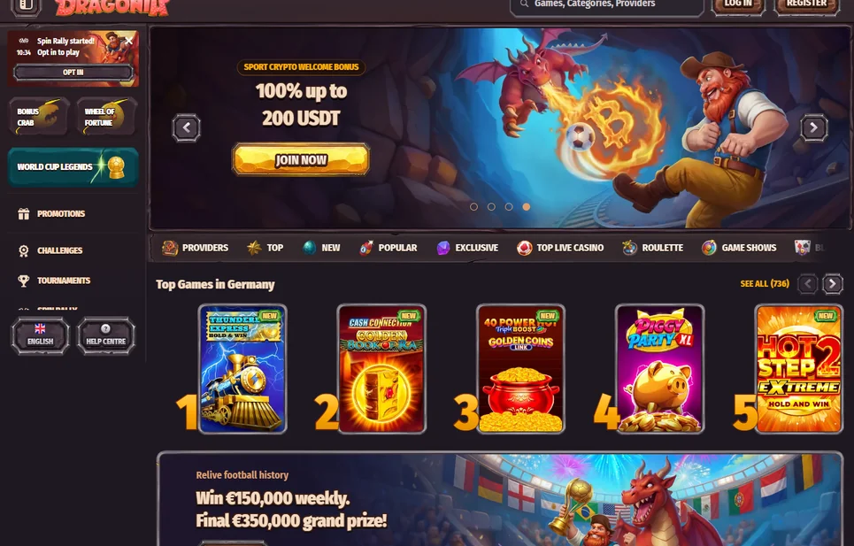 Διεκδικήστε μπόνους καλωσορίσματος Dragonia Casino
