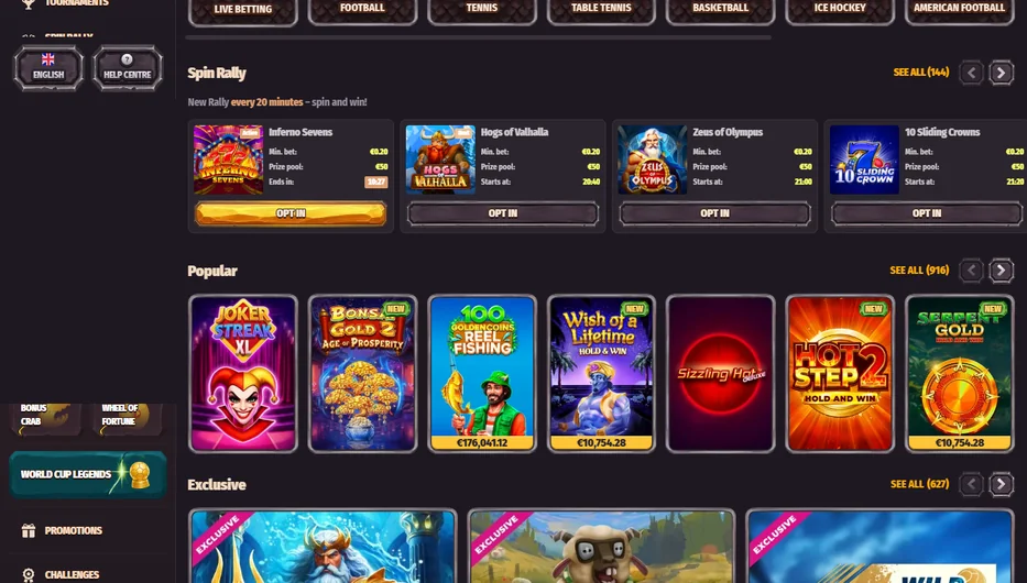 Περιηγηθείτε συλλογή παιχνιδιών Dragonia Casino
